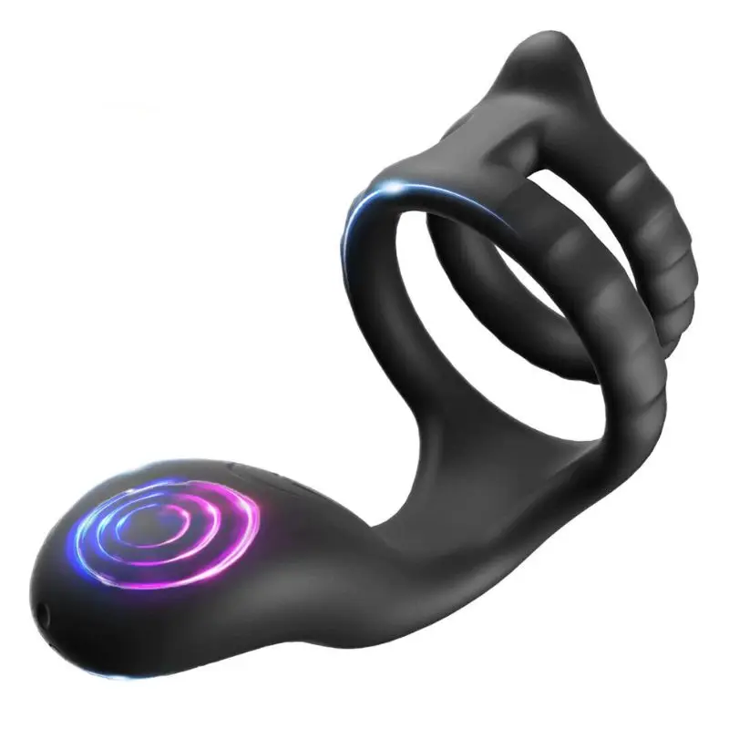 Cock Ring with 10 Vibration Harder & Longer Erection Support Sex Toys for Men