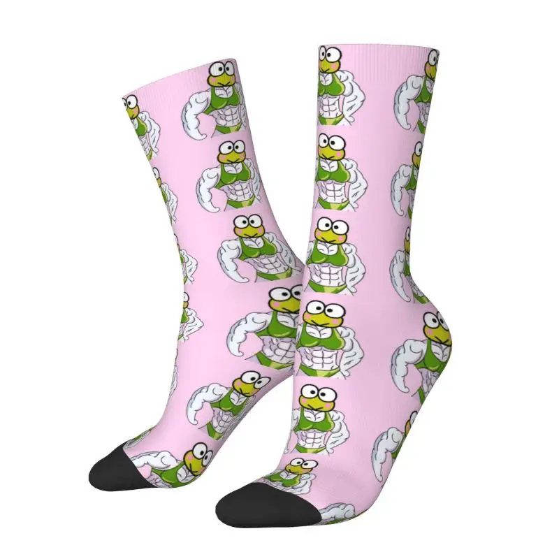 

Custom MuscleCute Kerokero Keroppi Men Women Crew Socks Unisex Fashion Spring Summer Autumn Winter Dress Socks