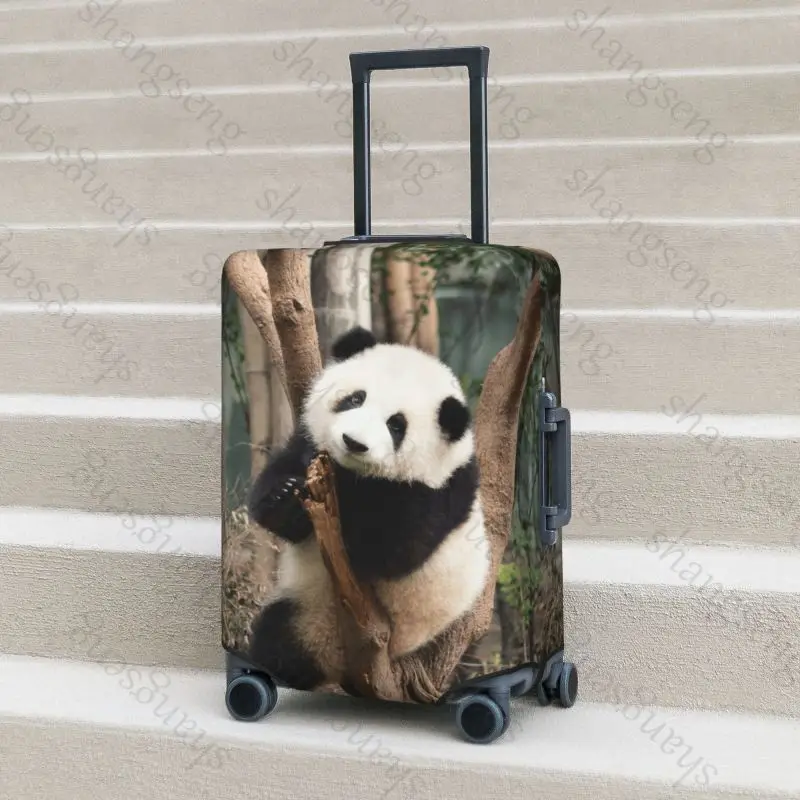 Panda Huahua animal Travel suitcase protective case, suitcase cover, elastic protection, washable Luggage cover, 18-32 in