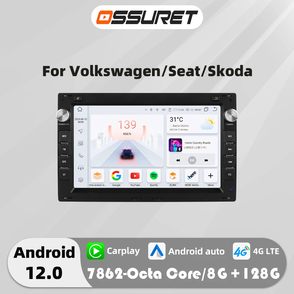 4G 8Core Android Autoradio For Vw Bora Polo Passat B5 Jetta Golf IV Transport T4/T5 LUPO Multimedia Player 2din SWC DSP Carplay