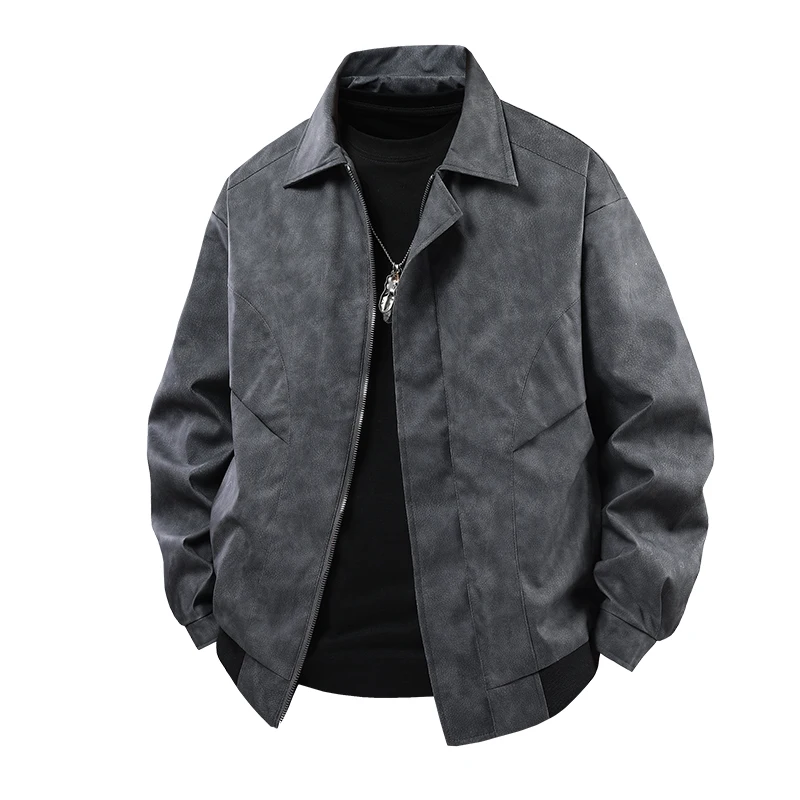 

Весенне-осенняя ветрозащитная дышащая куртка для велоспорта и активного отдыха, модная мужская куртка с воротником, имитация кожи