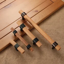 Nordic Wooden Cabinet Door Handles T Bar Handles for Cabinets and Drawers Silver Kitchen Cabinet Handles Black Furniture Handles