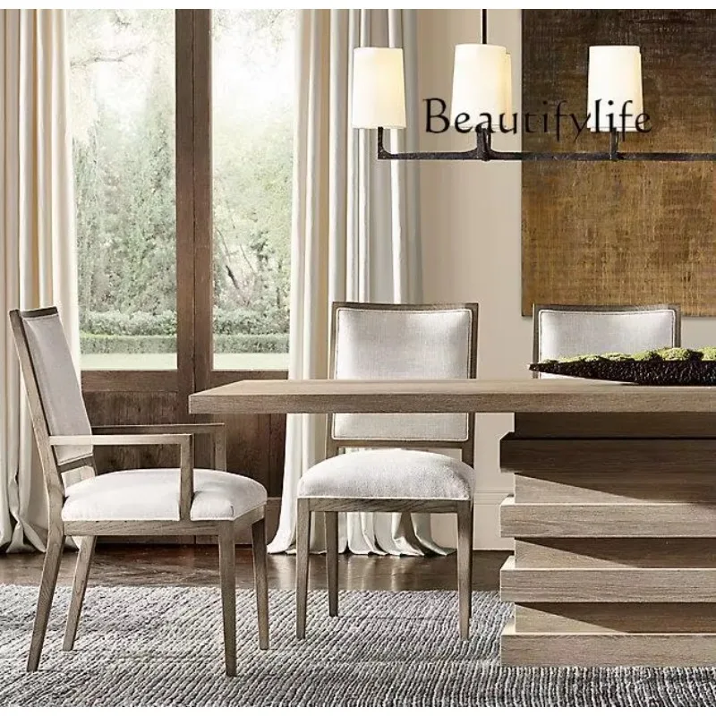 

BJ в американском стиле из цельного дерева, квадратный винтажный винтажный стиль, журнальный столик для гостиной, конференц-стол Decoración Hogar