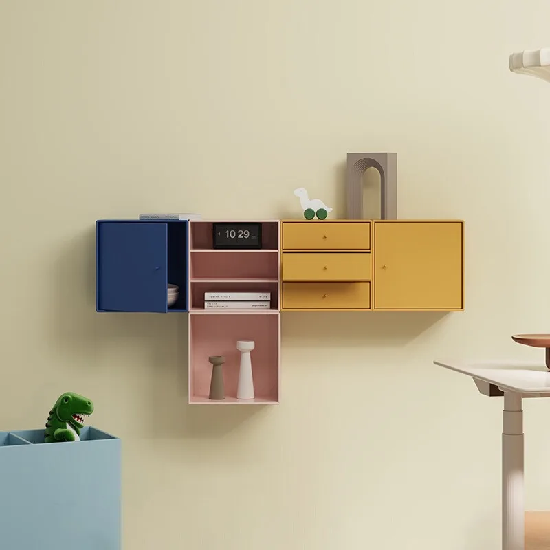 Nordic hanging cabinet locker mini module combination living room bedroom TV entrance cabinet customization