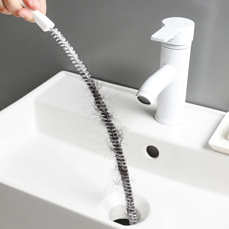 Super long Pipe Dredging Brush Bathroom Hair Sewer Sink Cleaning Brush Flexible Drain Cleaner Clog Plug Hole Remover Tool