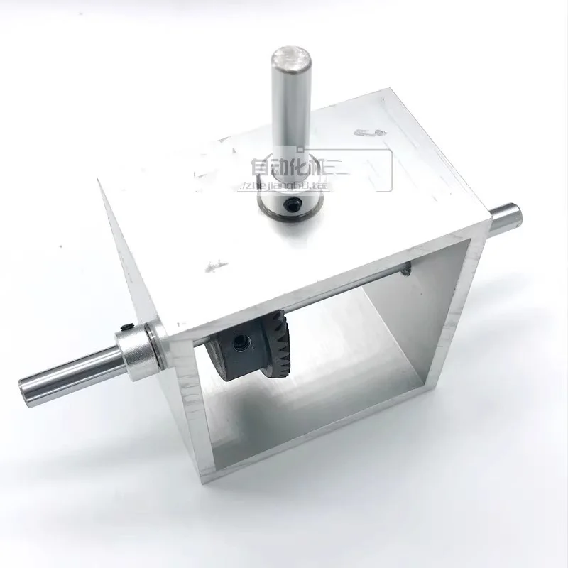 90 degree right angle drive bevel gear reversing speed gearbox 1 to 2 hand crank small machinery corner reducer view 4