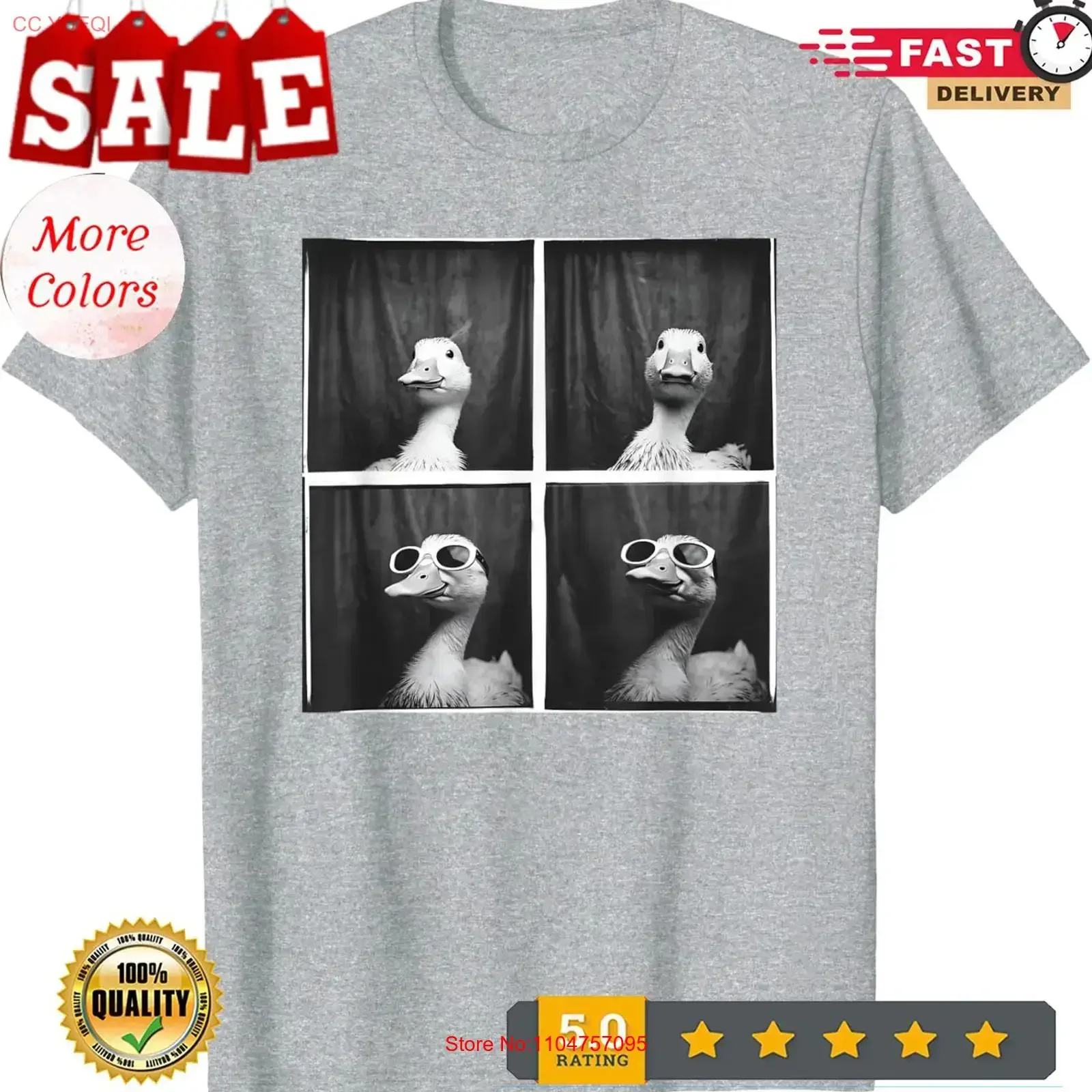 Cute Duck In Sunglasses Quirky Farm Duckling Funny T Shirt vintage Washed fashion Versatile graphic Top For Everyday Wear