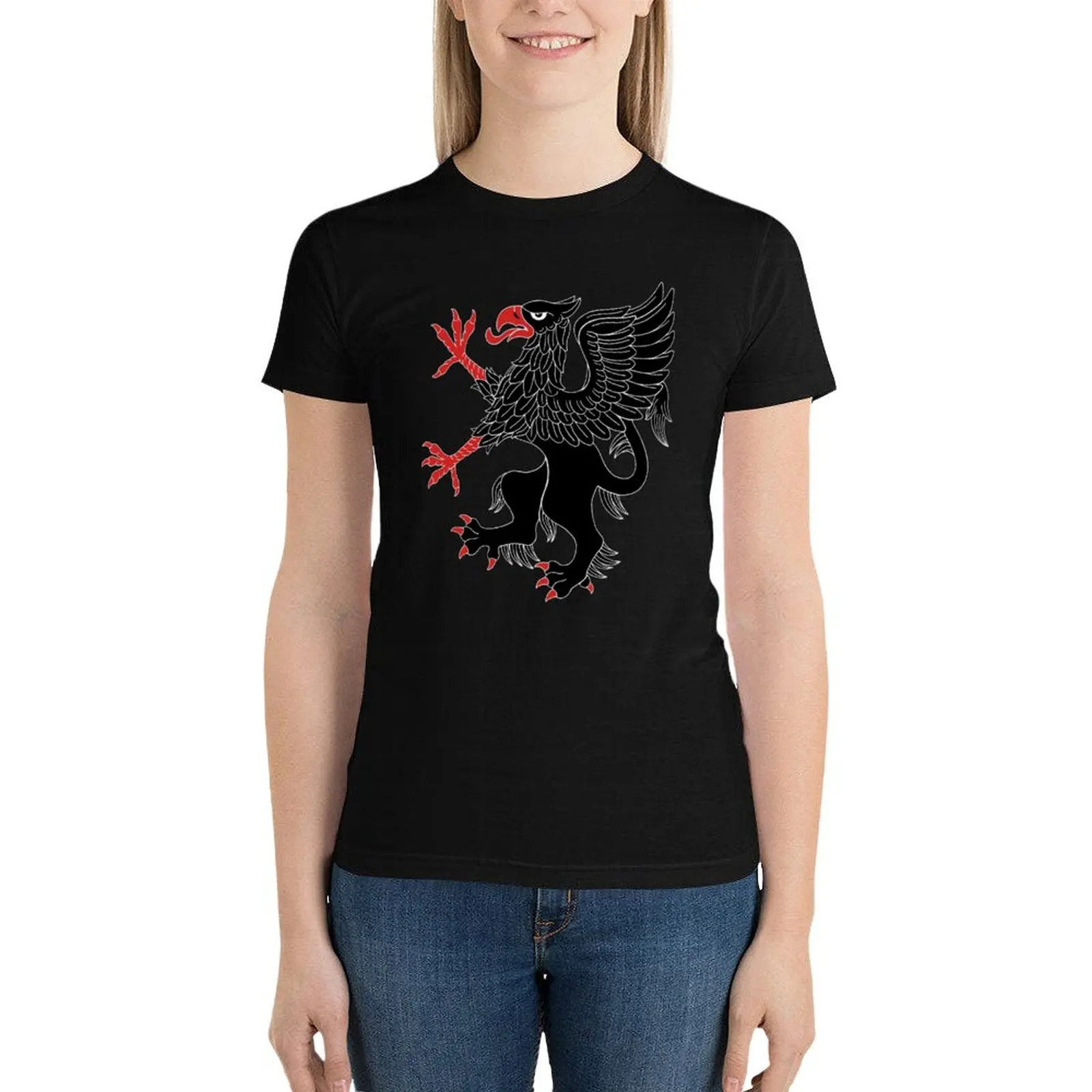 

Black Griffin T-Shirt Short sleeve tee summer tops tops graphics t shirts for Women loose fit