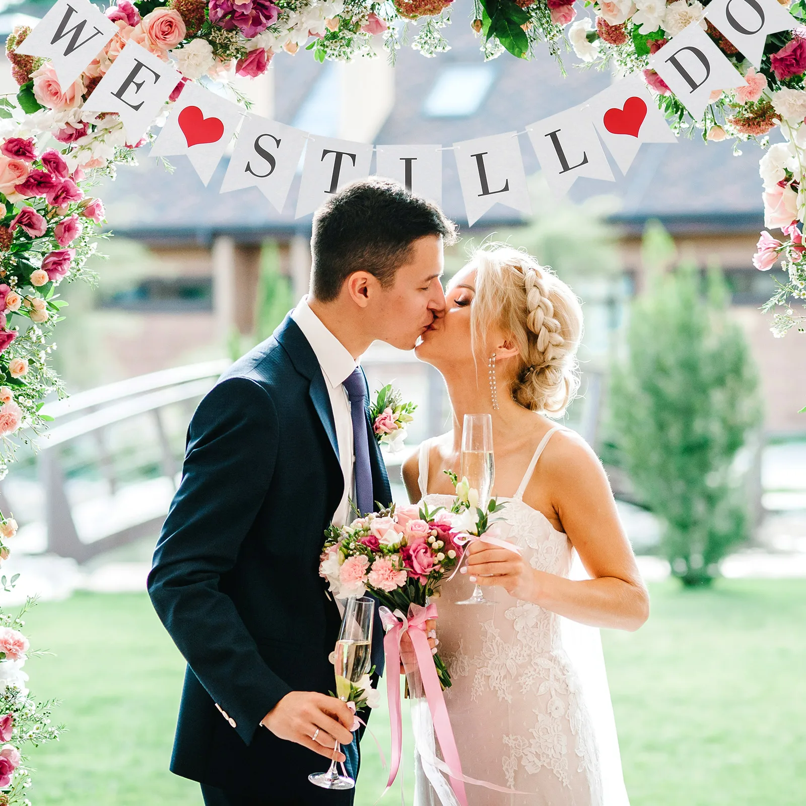 

Decorative Items Love Swallowtail Flag Flower Garlands Marriage Engagement Party Decoration Wedding Flags Banner