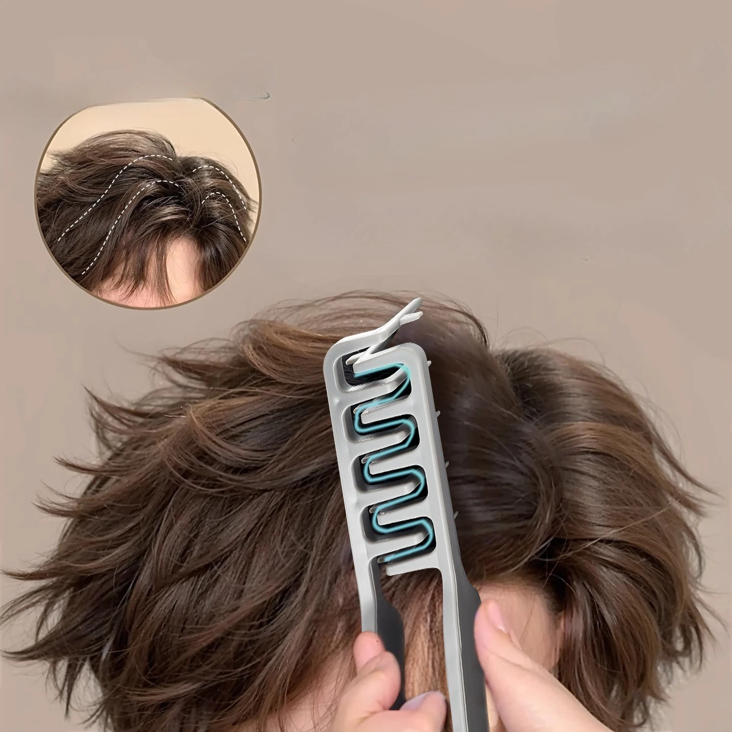 1PC Fluffy Zigzag Styling Comb, Easily Creates Voluminous Hairstyles, Professional Salon Styling Comb