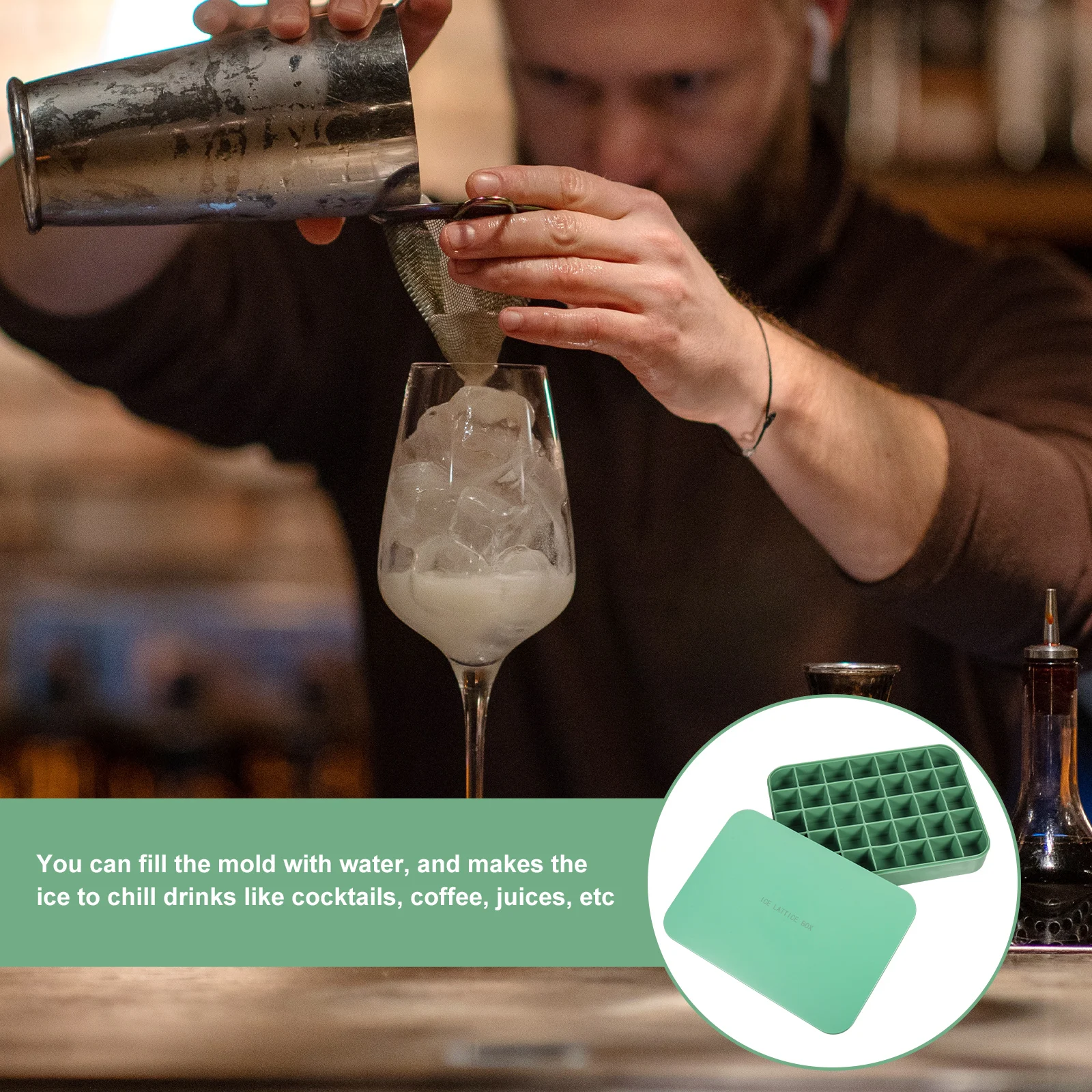 

Silicone Ice Cube Tray Large Capacity Quick Release Mold for Homemade Ice Chocolate Candy Dessert Making Family Fun Freezer