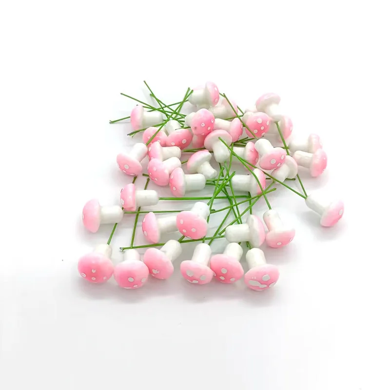 Colorful Foam Mushroom Figurine Mini Simulation Ornament For Fairy Garden Bonsai Desktop Statue Christmas Tree Hanging