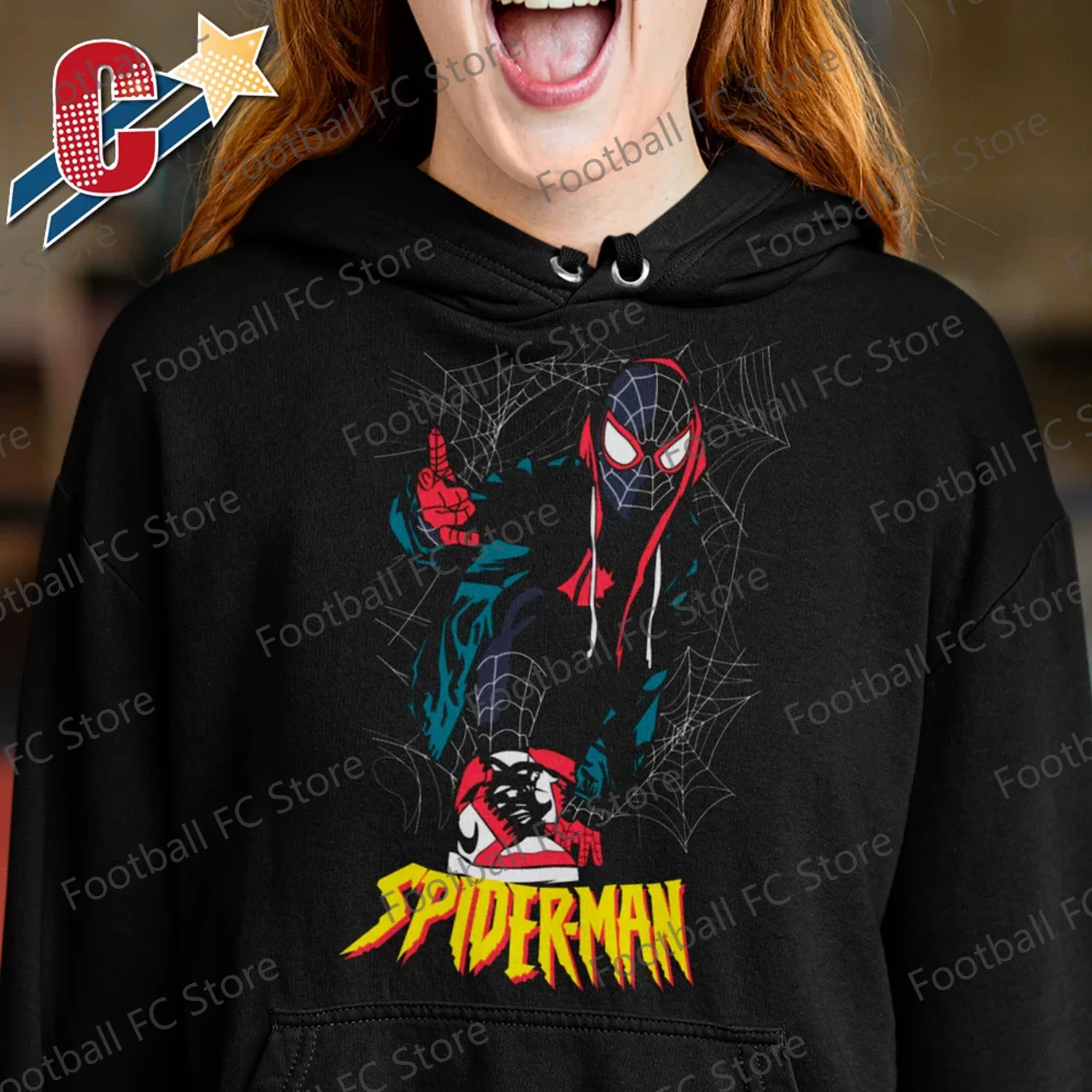 2024 New Autumn/Winter Oversized Spider-Man Miles Morales – Marvel Comics Long-sleeved Sweatshirt For Kids/Adult