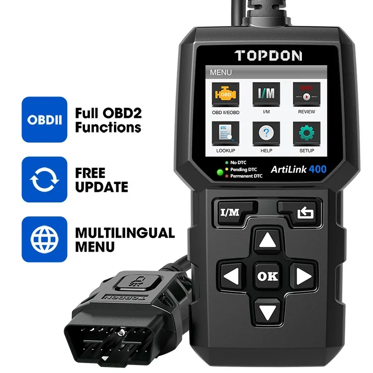 TOPDON Artilink400 AL400 Free Shipping Update Vehicle Car Obd2 Auto Scanner Diagnostic Tool Code Reader