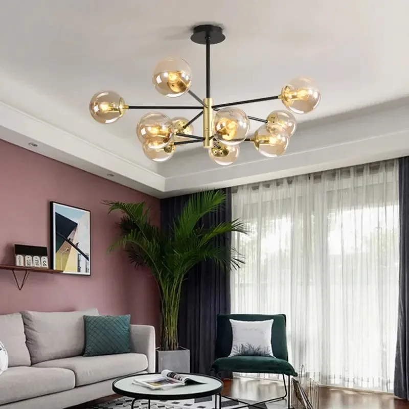 

Loft Vintage Chandelier E27 Round Ball Light Ceilling Lamp Minimalist Decor Kitchen Island Led Pendant Fixture