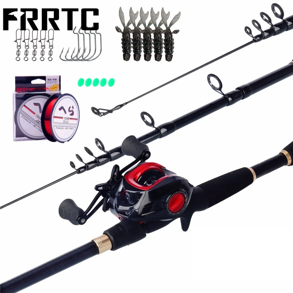 

Telescopic Fishing Rods with19+1BB Baitcasting Fishing Reel for Bass Carp Freshwater Saltwater Outdoor Travel Fishing Tackle