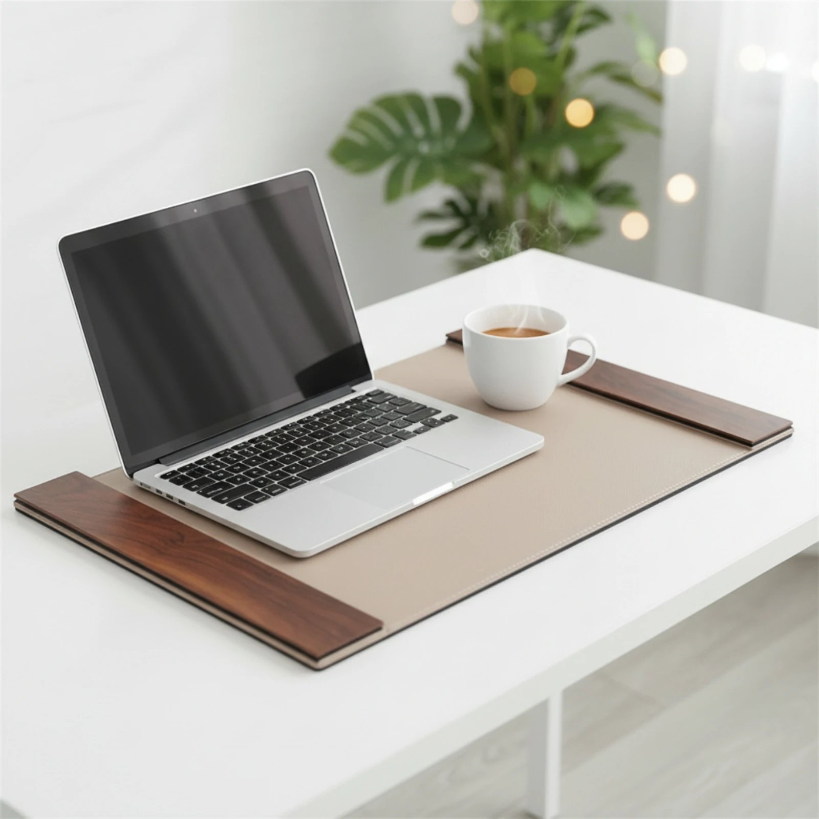 Desk Mat with Wood Panels Stit - Leather Desk Pad review and price