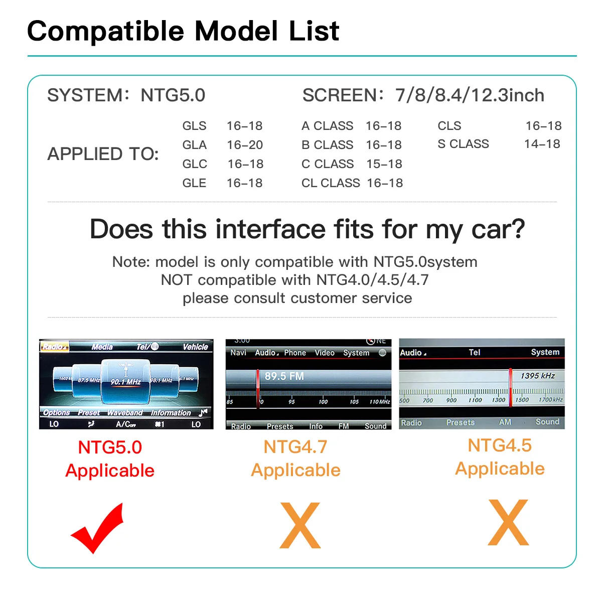 AUTOABC Draadloze CarPlay Android Auto voor Mercedes Benz A B C E Klasse GLA CLA CLE W205 W176 W204 W246 W167 NTG4.5/5.0 Spiegel