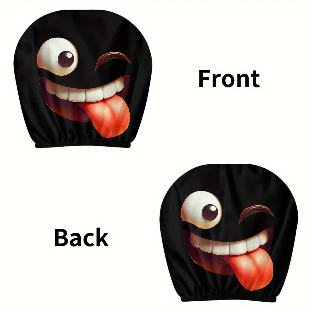 قطعتان من أغطية مسند رأس السيارة الممتعة ذات التعبير اللسان، هدية مثالية لعيد ميلاد الصديق، قابلة للتمدد والغسل