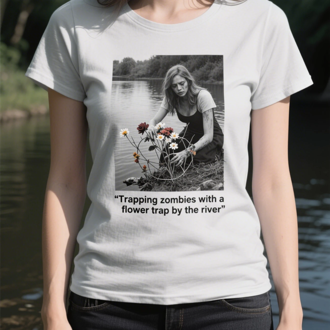 

Zombie Beautiful Woman Graphic Printing Summer Luxury Brand Pure Cotton Men's and Women's T-shirt Short Sleeve Trend Fashion
