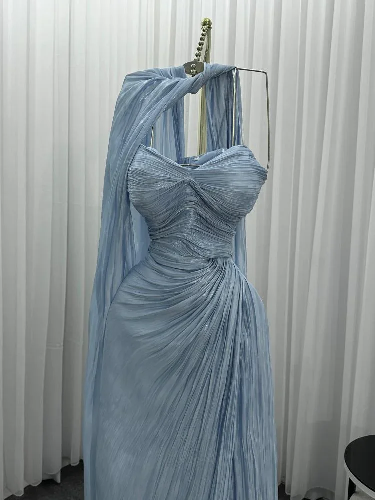 Fatapaese personalizado 2025 querida plissado totalmente luxo vestidos de noite sem mangas bainha até o chão em linha reta vestidos de baile femininos