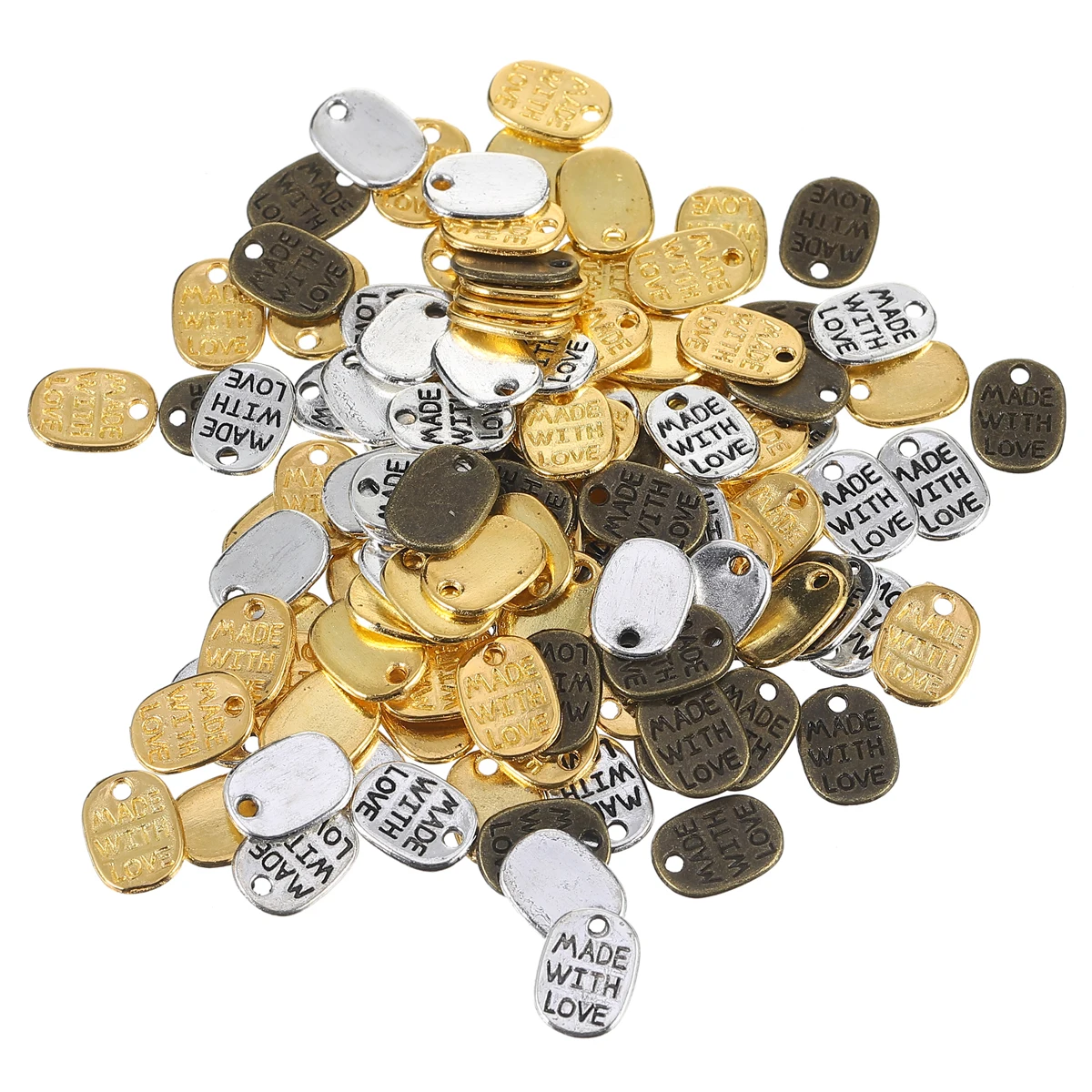 

360 Pcs Charm Pendant Vintage Alloy Charms Made with Love for Jewelry Making Pendants