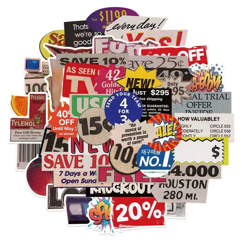 10/30/50pcs Discounts Sales Creative Graffiti Stickers DIY Bike Helmet Skateboard Phone Case Decorative Decal Sticker Kids Toy