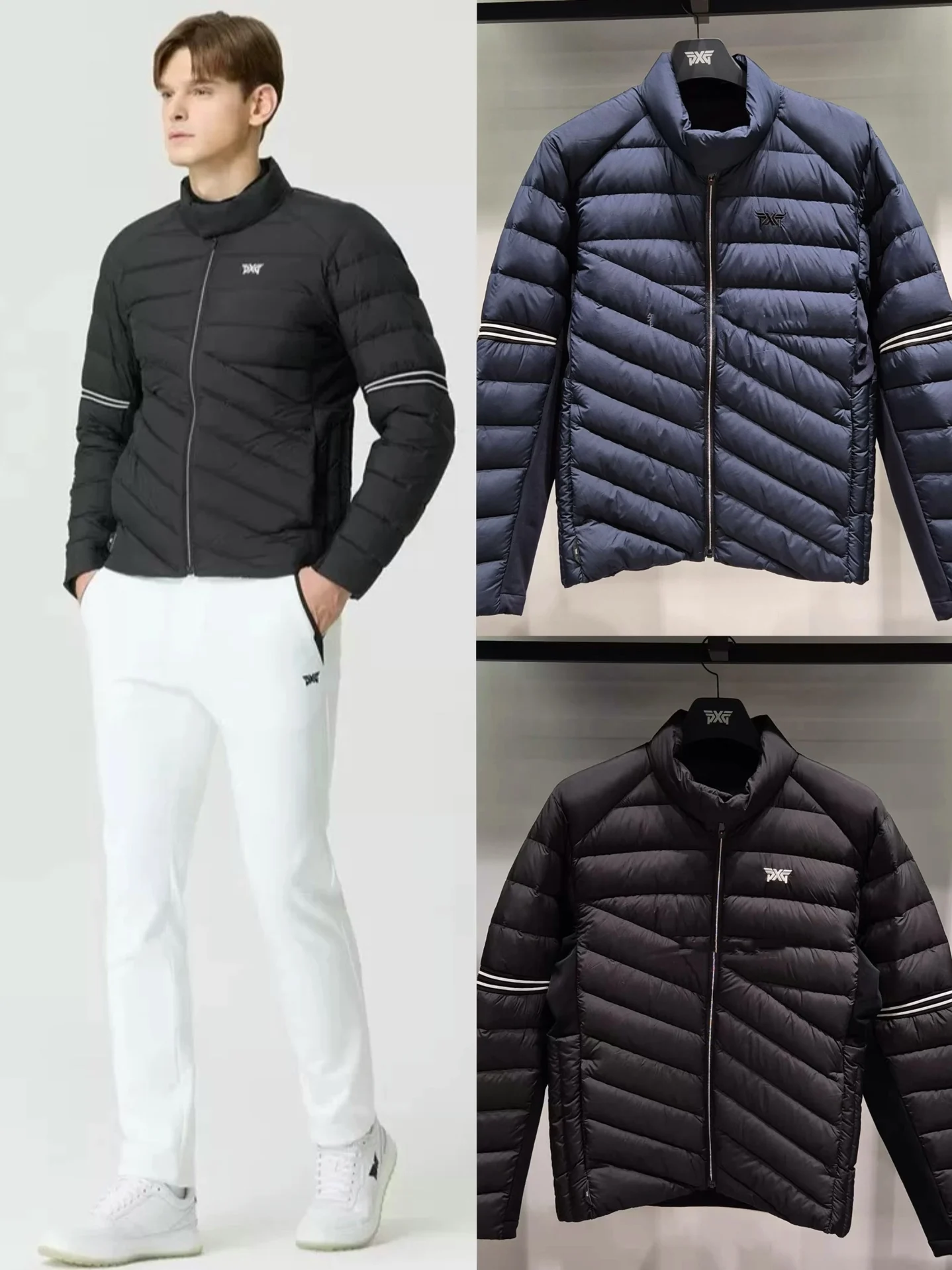 

Men's New Style Stand-Up Collar Down Jacket for Golf Wear