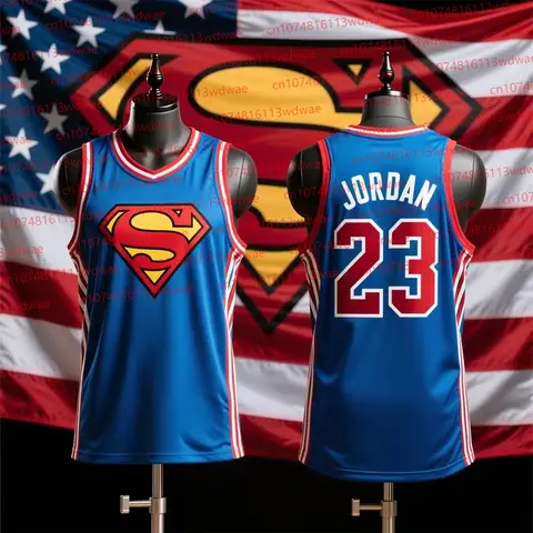 Chicago Classic Basketball Jersey Superman basketball vest Michael Jordan 23 Basketball Jersey Fans Superhero Special Edition