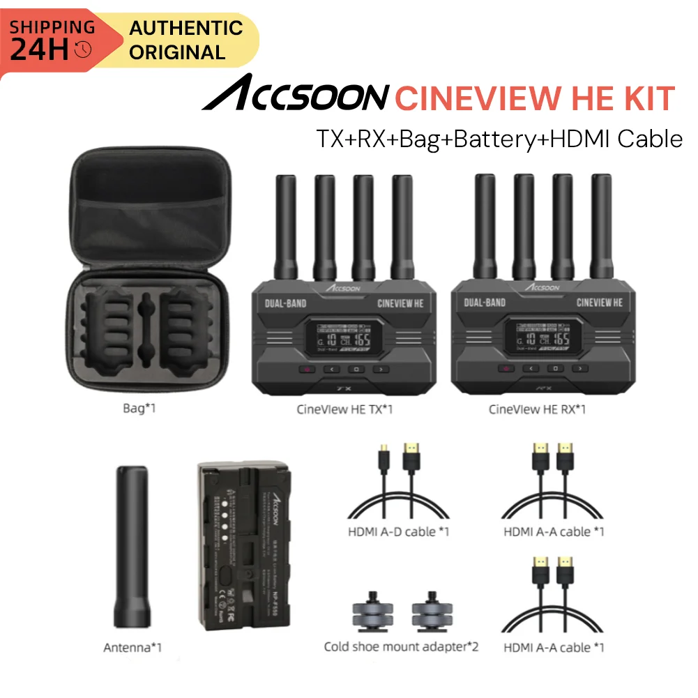 

[24H Shipping] Accsoon CineView HE For HDMI 1200ft/350m Wireless Video Transmission System with UVC Live Streaming