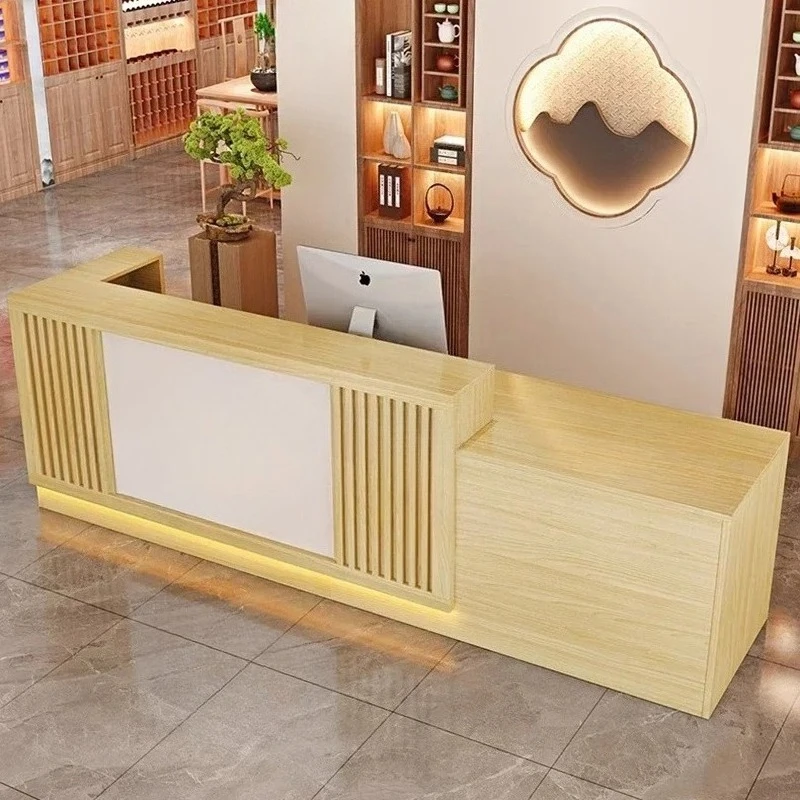 

Podium Salon Reception Desks Beauty Office Nordic Beauty Reception Desks Sign Luxury Recepción Negocio Commercial Furniture