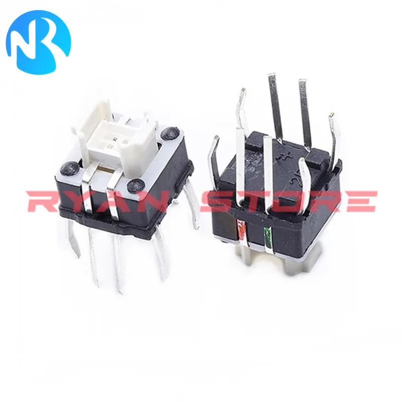 100PCS Iight Touch Switch 6*6*7 H Tactile Switches With LED Red White Blue Yellow Green 6X6X7 MM Microswitch/Key 6*6*7.2mm