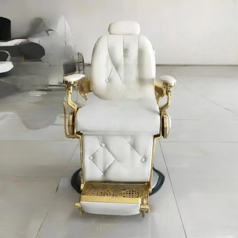 

Men's retro oil head hair salon chair barber shop hair lift down shave trim chair