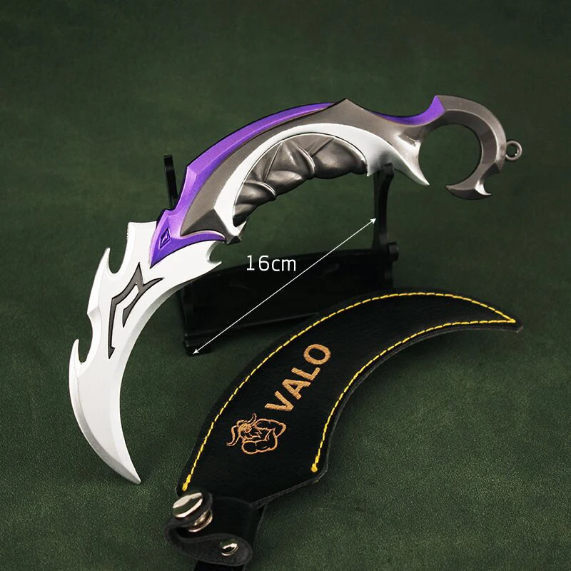 Valorant Keychain Melee Reaver 2.0 Karambit Knife 16cm Metal M4 Anime Figure Cosplay Weapon Samurai Sword Gift Toy for Boys