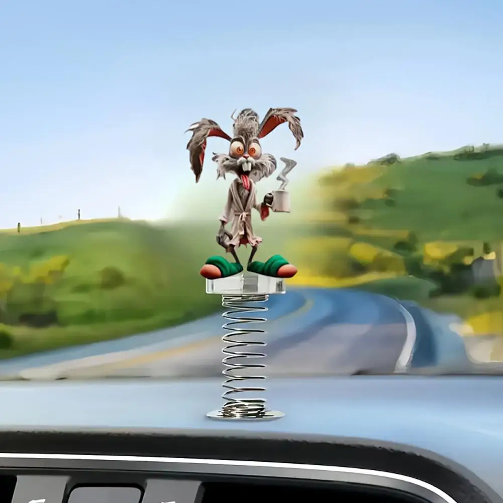 مضحك سيارة 2D الاكريليك الربيع Bobblehead قرد قلادة ديكور الداخلية قلادة سيارة الكرتون اكسسوارات لوحة القيادة شخصية Q0Z1 #2