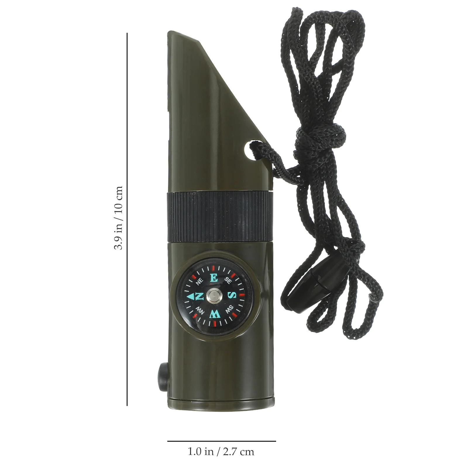 2Pcs Multi-Functional Survival Whistles Compass Thermometer LED Light Magnifier Emergency Camping Hiking Outdoor Tools