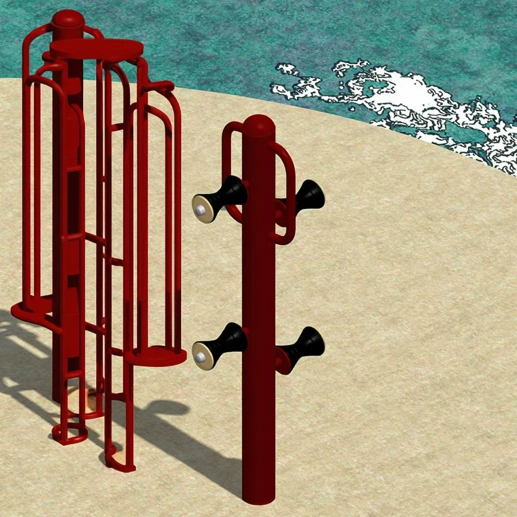 Newly Upgraded TUV Certified Adult Outdoor Multi-Gym Fitness Equipment Steel Construction Including Leg Massager