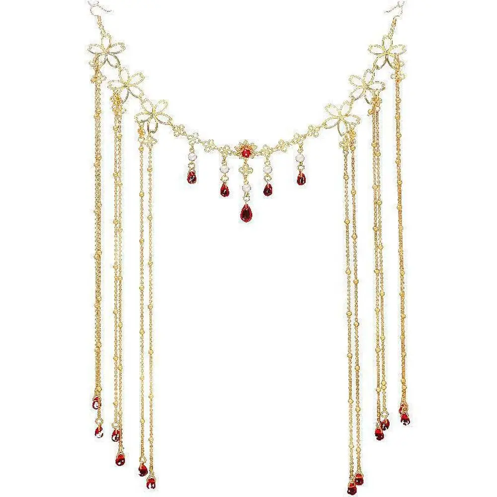 Vintage Süße Kopfbedeckung Haarnadeln Hohle Blume Kristall Frauen Haarspangen Lange Quaste Schleier Koreanische Haarspangen Chinesische Hanfu Hairwear