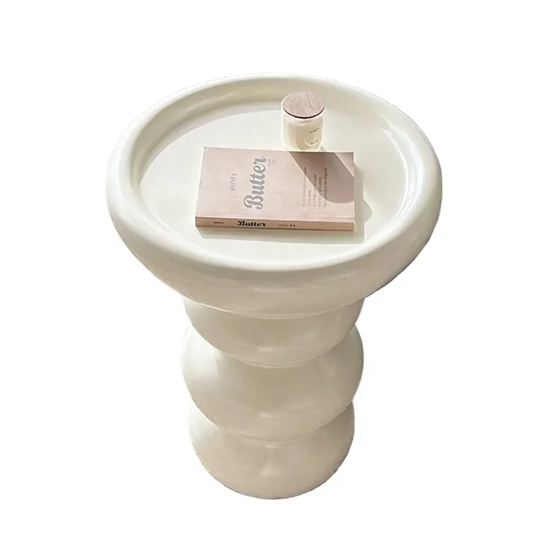Cream wind edge few wabi wind small round table designer small coffee table mini Internet celebrity bedside small table sofa