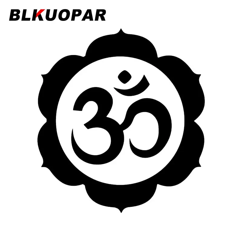 BLKUOPAR OM Buddha Hindu Yoga Symbol Car Stickers Vinyl Creative Die-cut Waterproof Sunscreen Air Conditioner Car Accessories