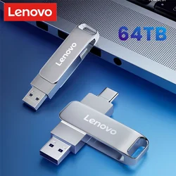 Lenovo High Speed Transfer Metal Flash Drive, Cartão de Memória, Disco Flash, Bastão Impermeável, USB 3.1, 64TB, 2024