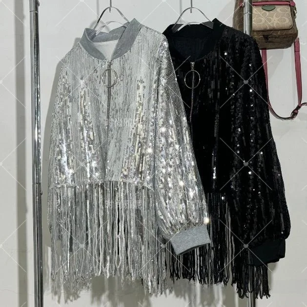 

Faionable Yan New Heavy Embellied Medium Length Loose Fringed Jaet Trendy Street Snap Famous Women's Outerwear