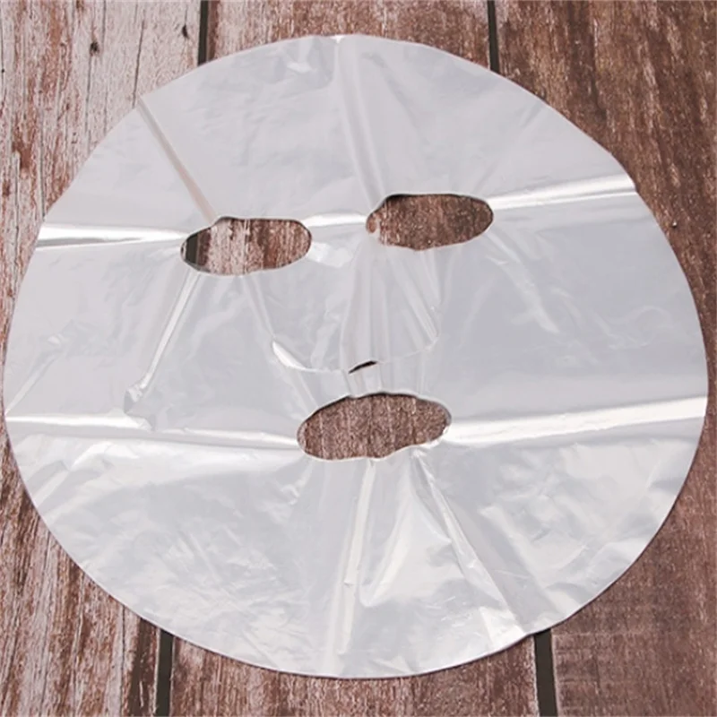100/200/300 Uds película plástica mascarilla limpiadora de cara completa mascarilla facial desechable pegatinas para el cuello papel transparente máscaras de PE herramienta de belleza facial envolvente