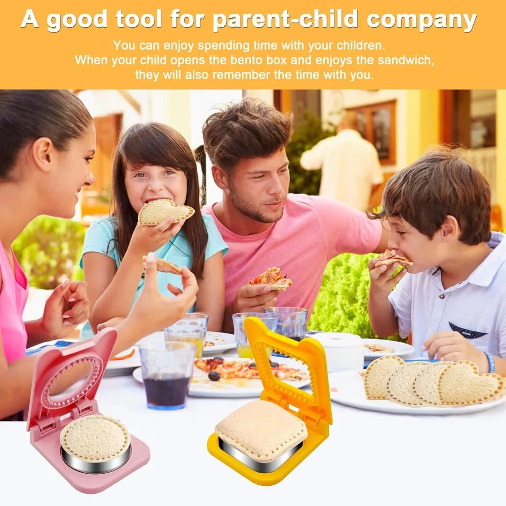 Stainless Steel DIY Sandwich Cutters Mould Lunch Box Decor Multiple Shapes Toast Bread Mold Sealer Flip Sandwich Cutting Tool