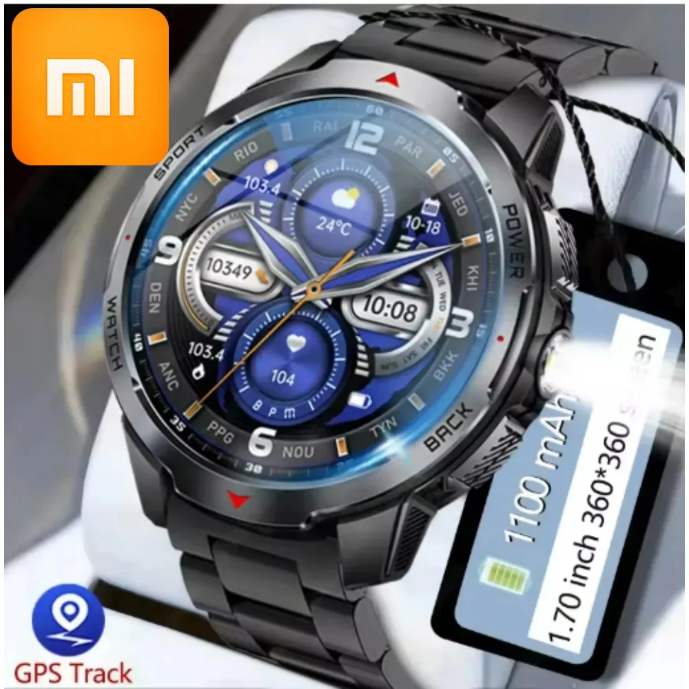 

Xiaomi военные уличные умные часы мужские 1,7-дюймовый дисплей компас спортивные часы IP68 водонепроницаемые Bluetooth умные часы с вызовом