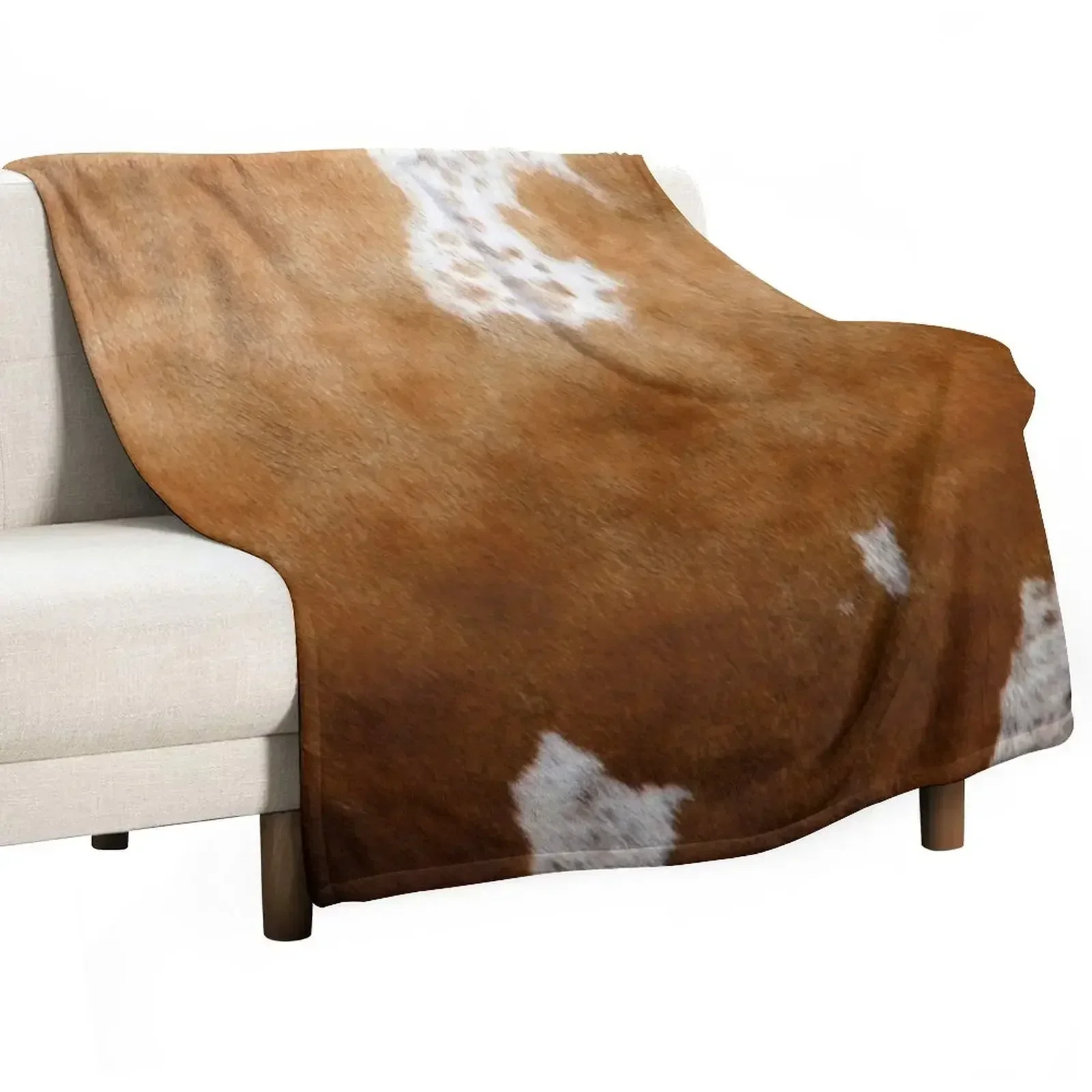 

Cow Hide Brown Dot & White Throw Blanket Soft halloween Blankets