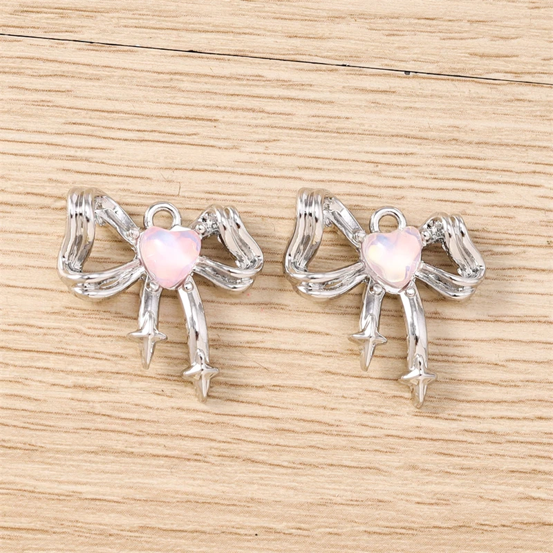 5 قطعة 21x20 مللي متر لطيف كريستال سبيكة Bowknot السحر لصنع المجوهرات أقراط المعلقات القلائد أساور اكسسوارات DIY بها بنفسك الهدايا #4