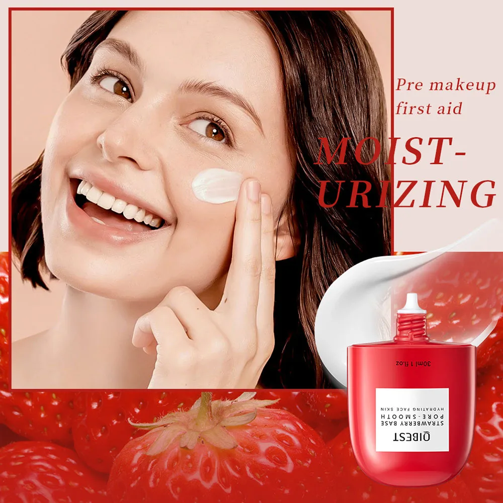 Strawberry Extract Isolation Cream Long Lasting Refreshing Liquid-Foundation Face Makeup Supplies