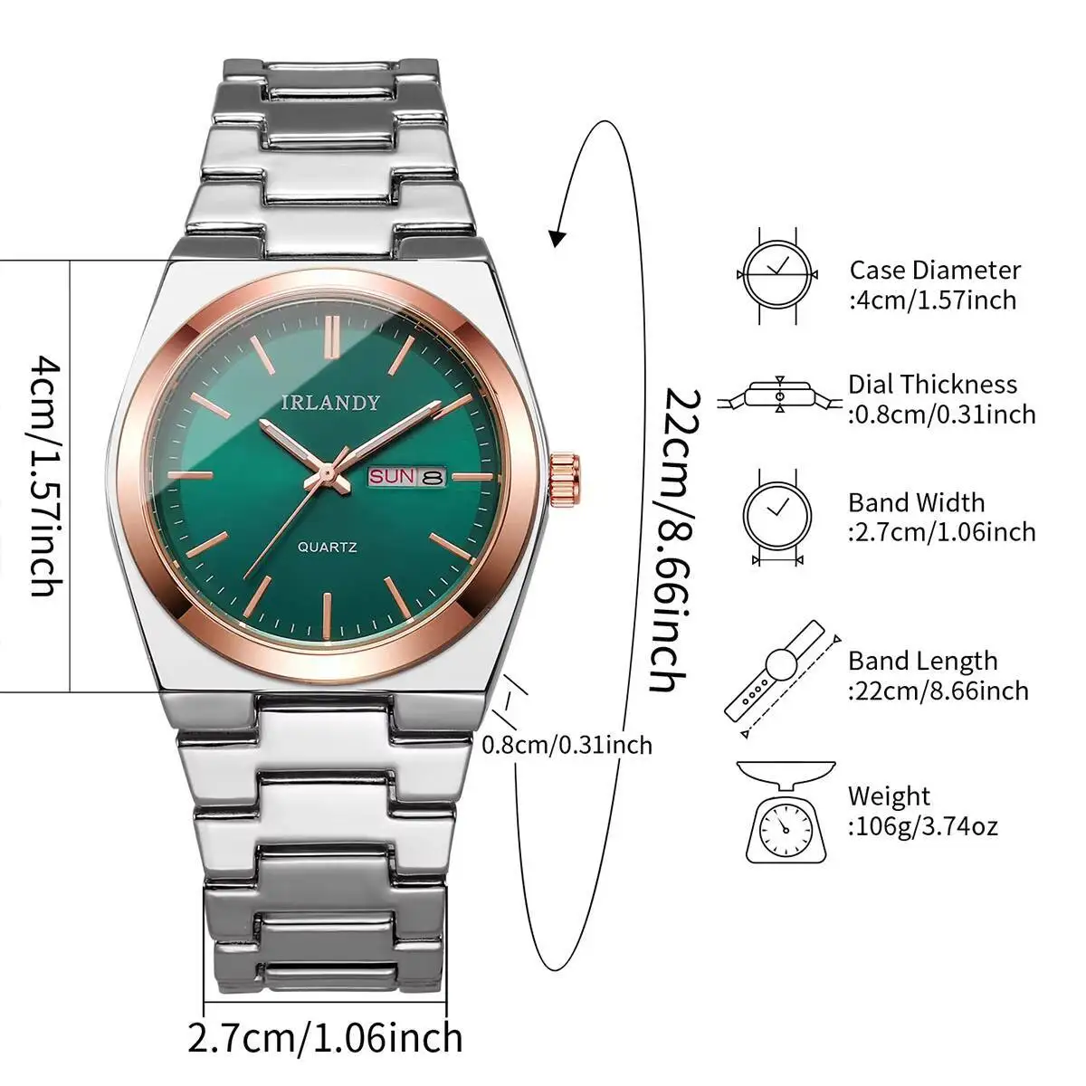 ساعات يد كوارتز بتقويم رجالي فاخر ساعات رجال الأعمال على مدار الساعة هدية Reloj Hombre (بدون صندوق)