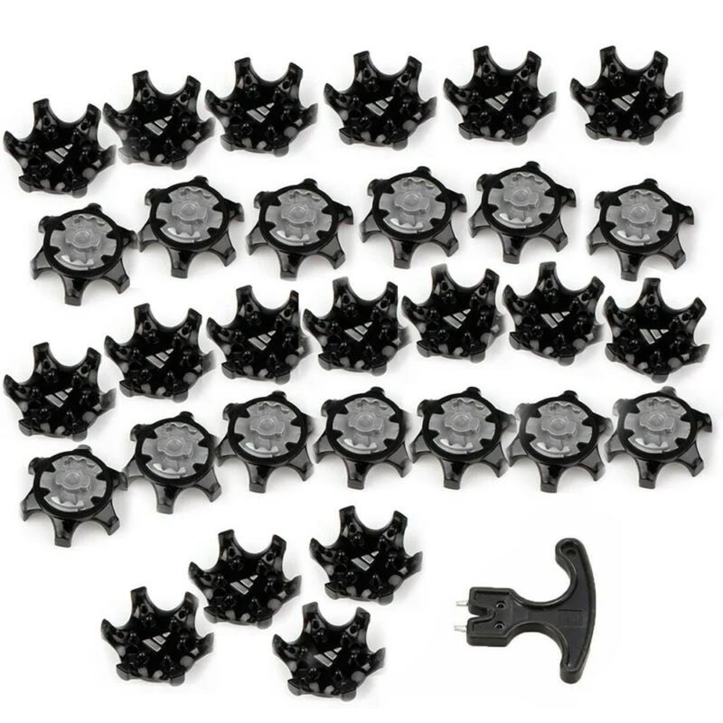 30pcs Golf Shoes Soft Spikes Pins Soft Durometer TPU1/4 Turn Fast Twist Shoe Spikes Screw-In Removal Tools Plastic Golf Training